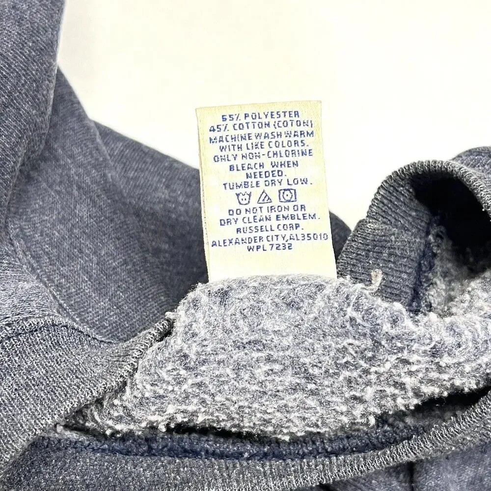 VTG Russell Athletic Sweatshirt Crewneck Blank Gray Blue Made In Mexico Sz L - Picture 7 of 8